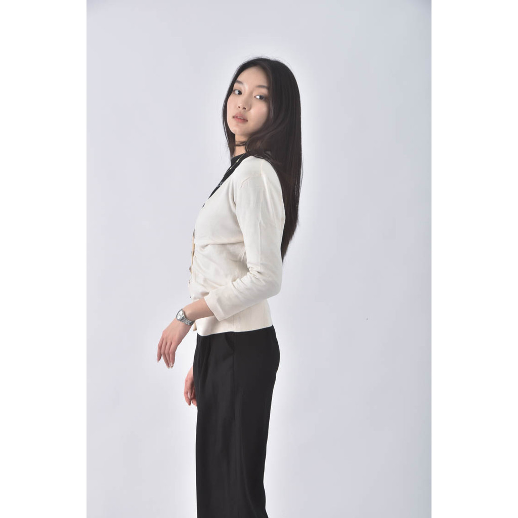 (S) 排扣白色外套二手衣, , large