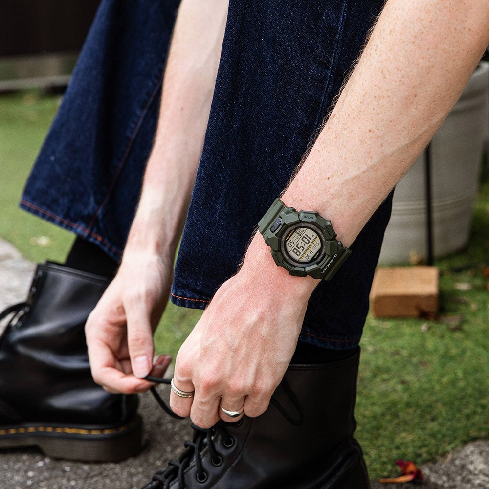 CASIO 卡西歐 G-SHOCK 軍綠色10年電力 大螢幕電子錶 學生錶 GD-010-3, , large