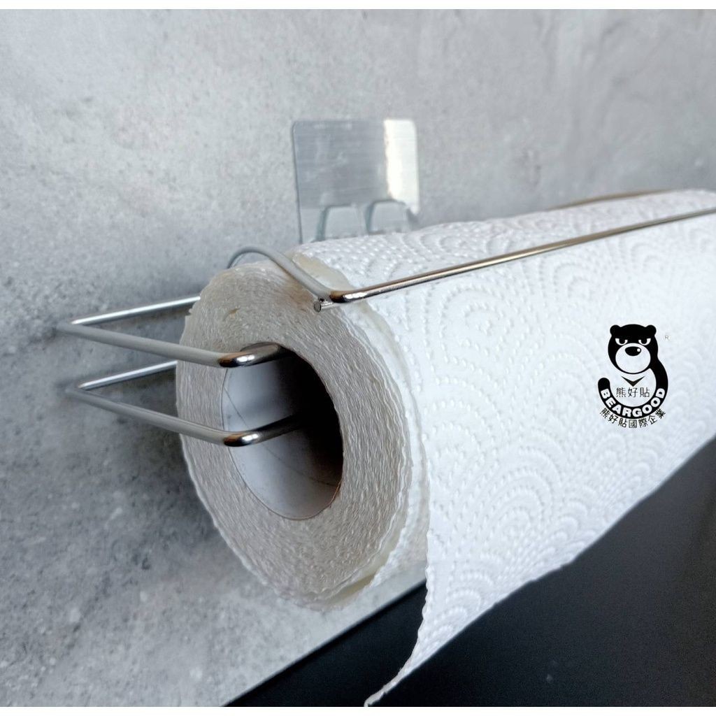 [熊好貼國際] 有蓋餐巾紙架 好市多餐巾可用 台灣製造304不鏽鋼 保鮮膜收納無痕掛勾 凹凸粗糙不平整光滑牆面皆可貼, , large
