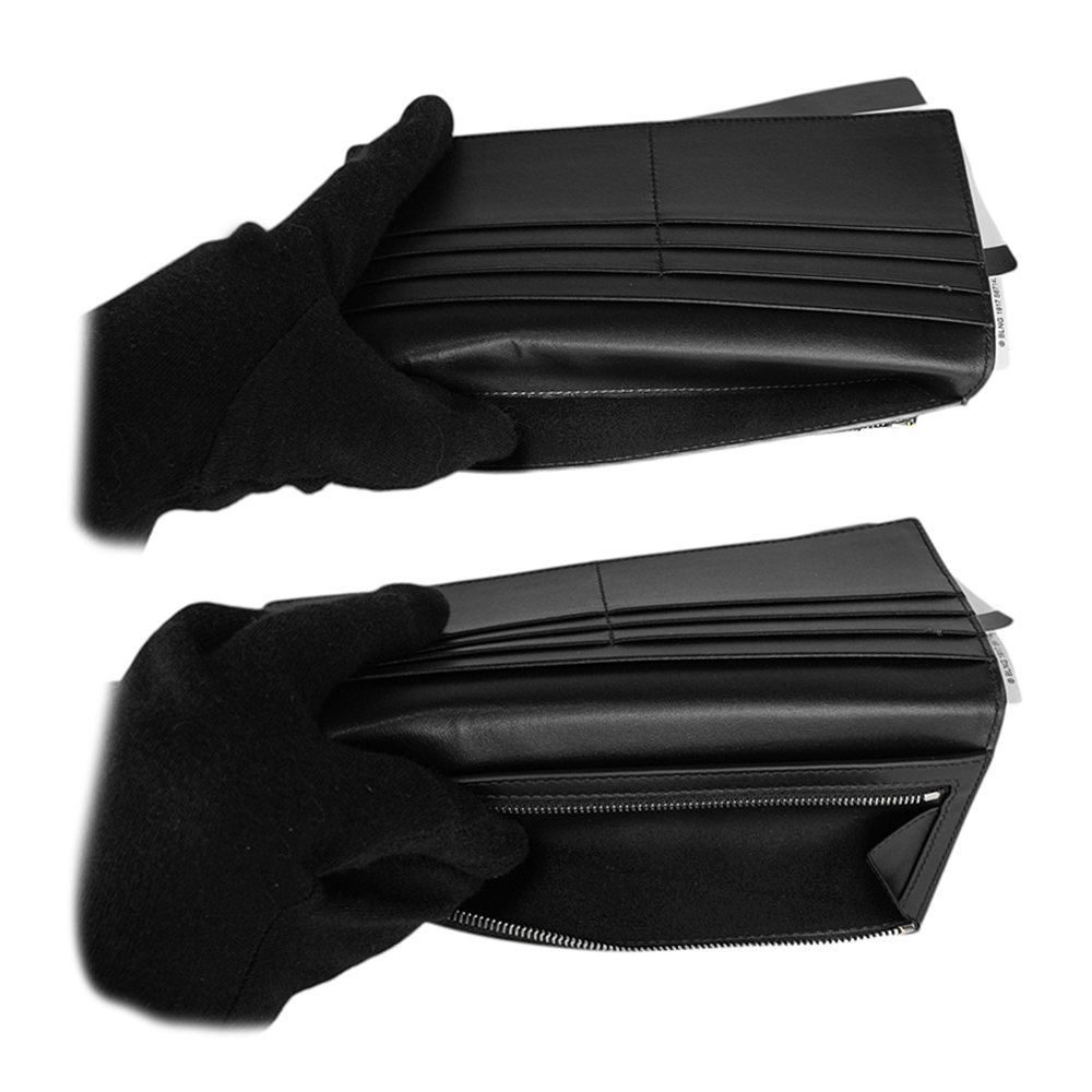 BALENCIAGA 護照及雙機票造型牛皮對開二折長夾/黑色, , large