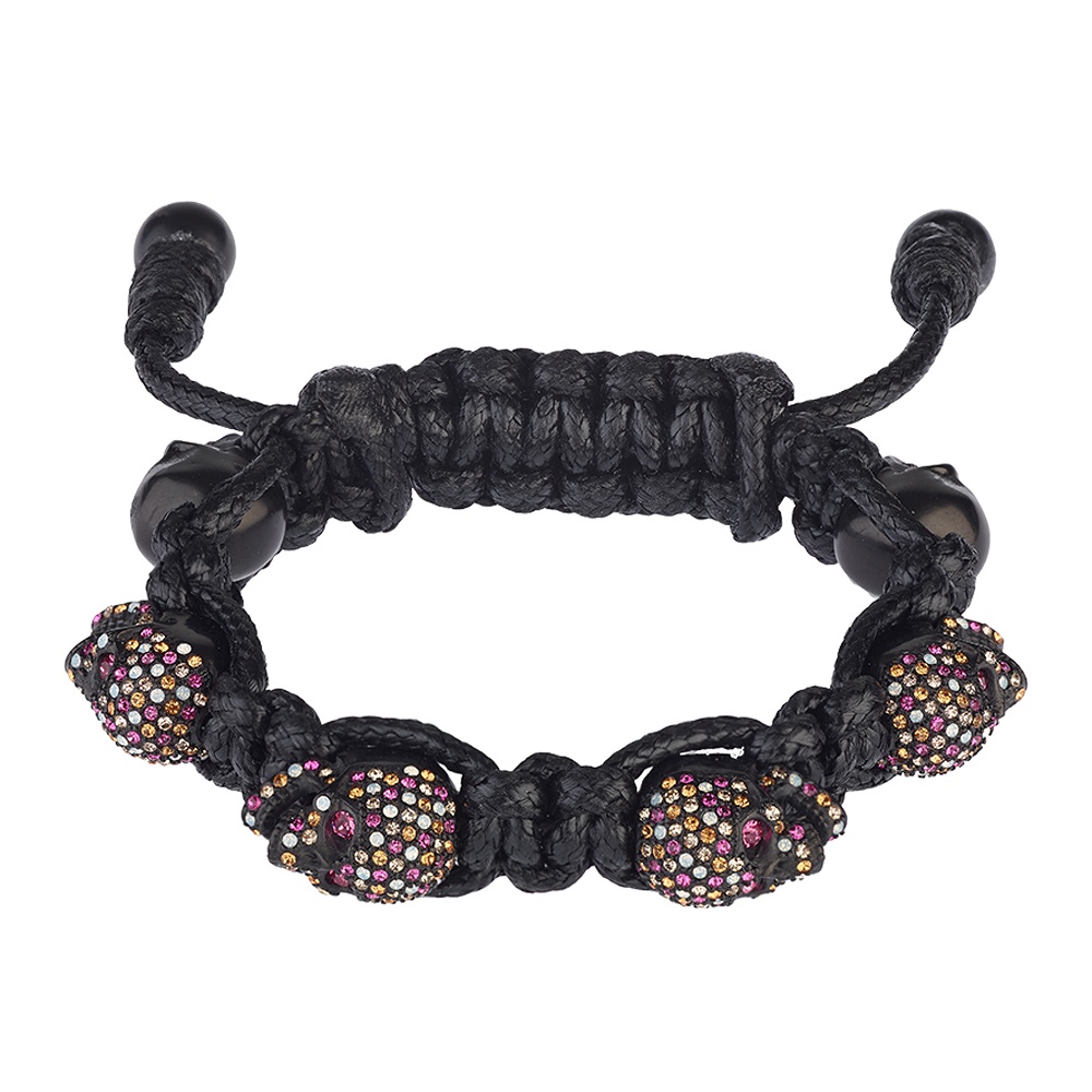 BOMBERG 炸彈錶 彩色水鑽黑骷髏黑色手環-M (JW-BKT-PBA.M7.3)