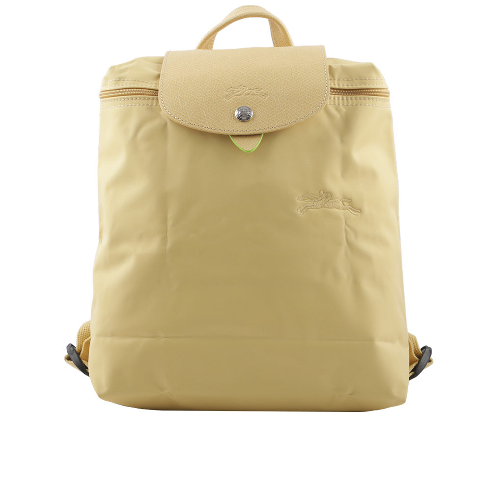 LONGCHAMP LE PLIAGE GREEN再生帆布折疊後背包/小麥黃, , large