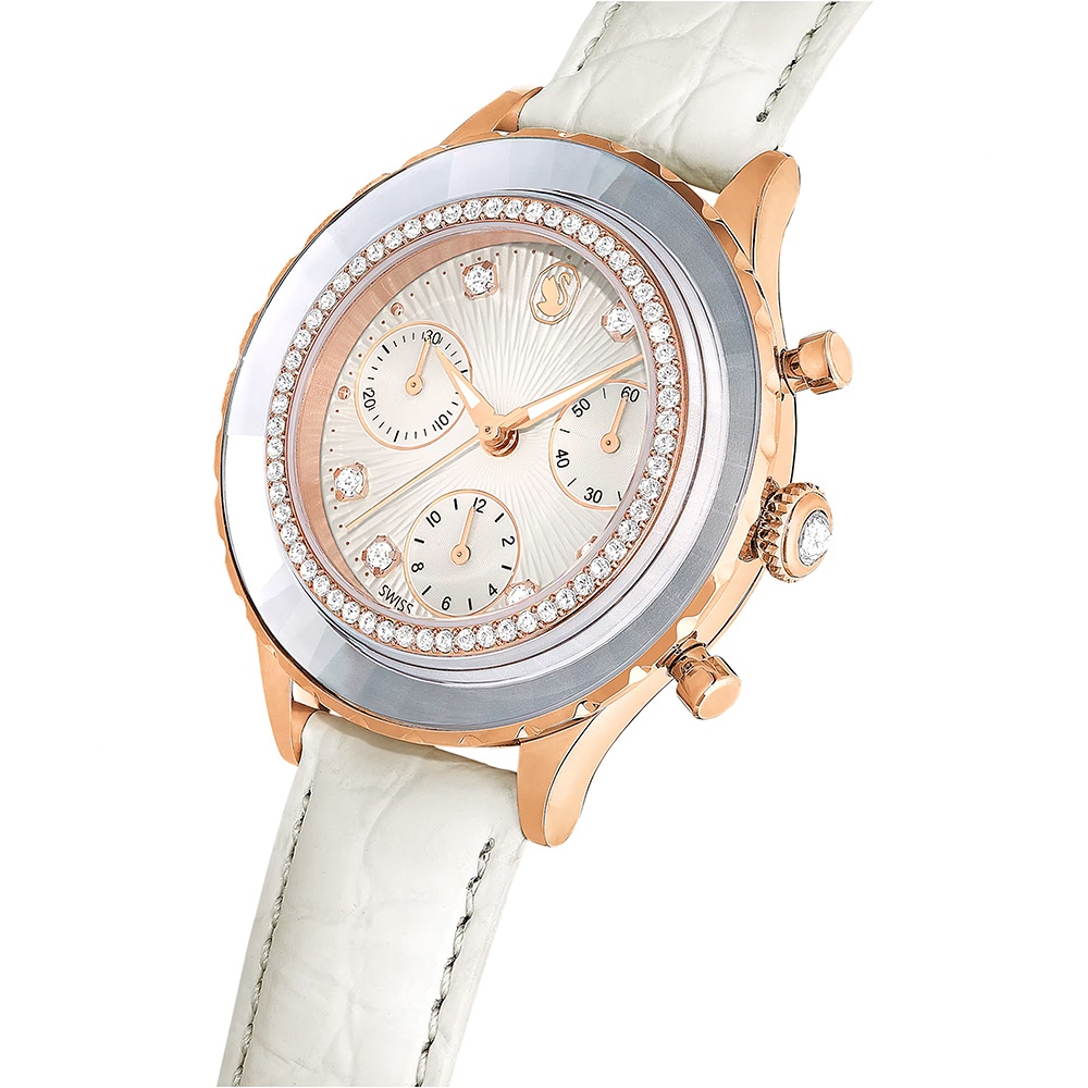 SWAROVSKI 施華洛世奇 Octea Chrono 520情人禮 水晶計時手錶 女錶-37mm 5671150, , large