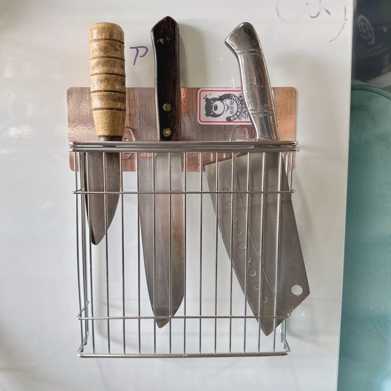 [熊好貼國際]菜刀架 台灣製造304不鏽鋼 無痕掛勾黏貼式掛架 粗糙牆面可貼 壁掛菜刀架 黏貼式刀具架 菜刀收納架, , large