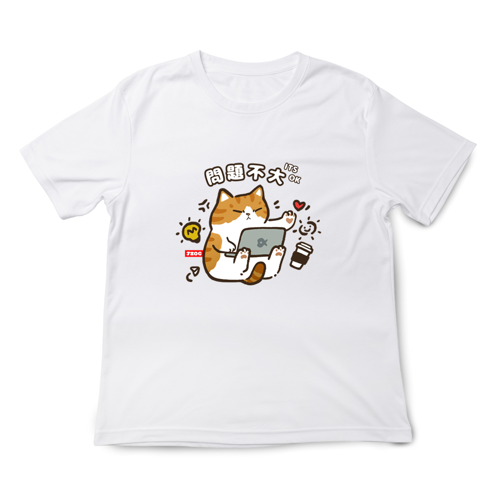 JZ TEE 橘貓-問題不大 印花短袖T恤, , large