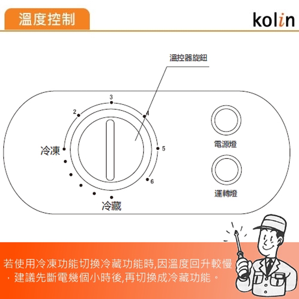 KOLIN 155L Dual-Function Freezer KR-115F02-W, , large
