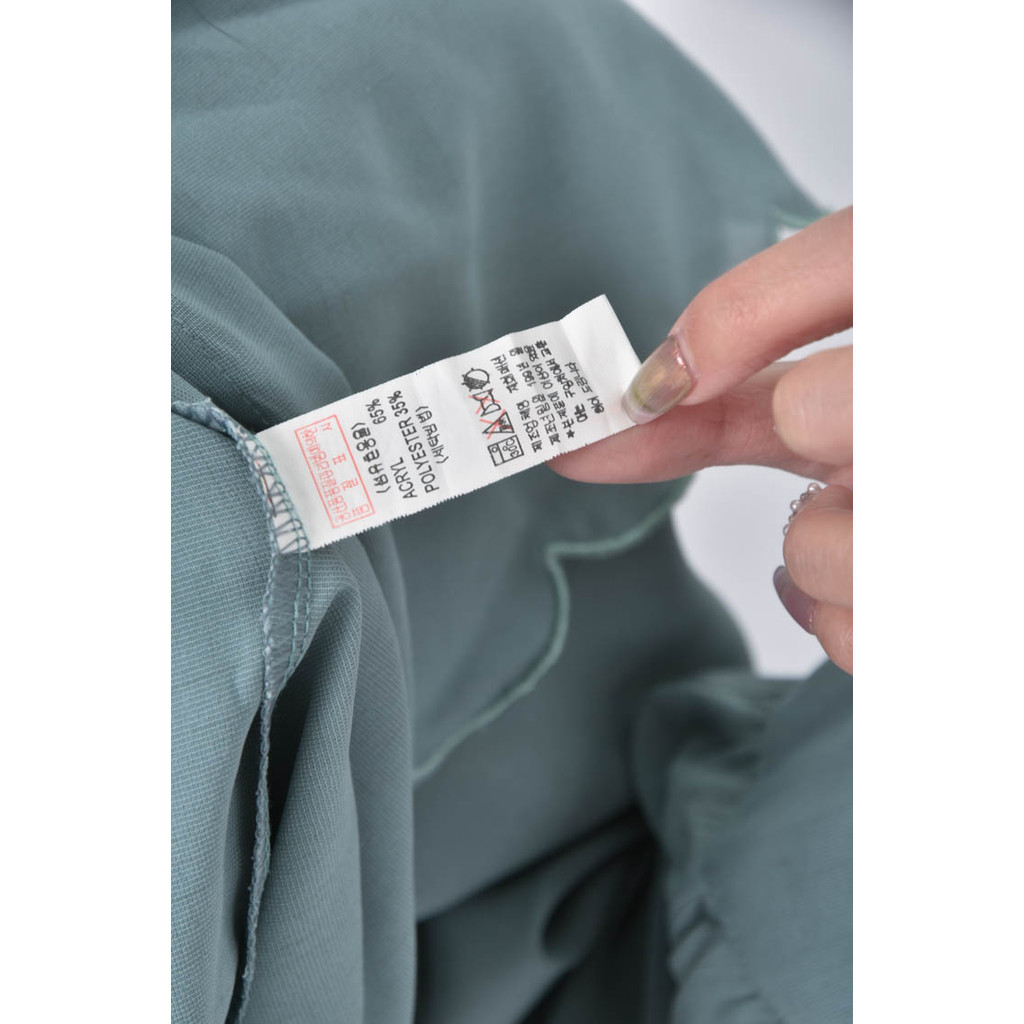 (XL) amber 3韓牌質感花邊綠色長袖上衣二手衣, , large