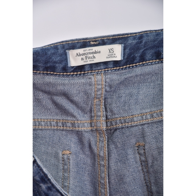 (XL) abercrombie fitch吊帶丹寧牛仔修身藍色長褲二手衣, , large