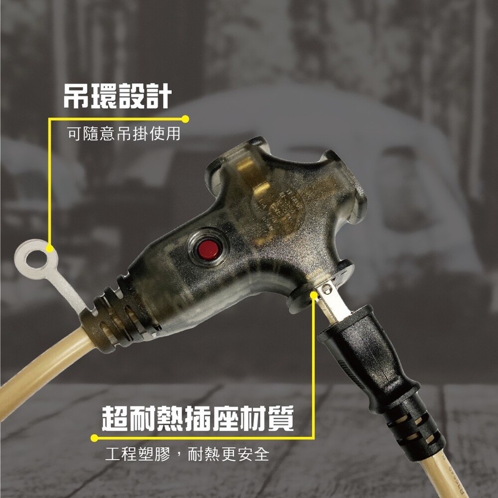 【Treewalker】電精靈 陸戰隊動力線 【5M軍綠色】動力線 延長線 新安規 過載斷電 台灣製, , large