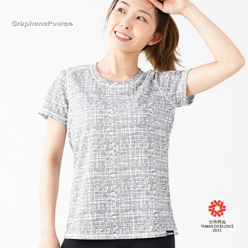 [GraphenePower] 石墨烯散熱速乾涼感圓領短袖-女款/白色M