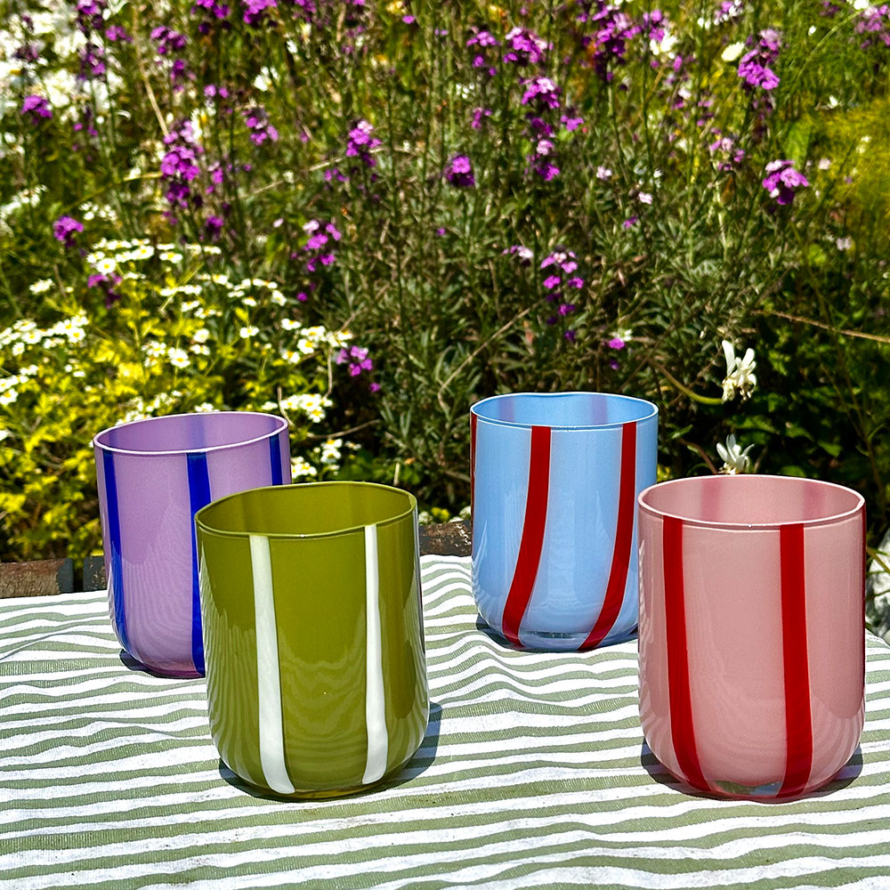 【英國 MÆGEN】Atina 條紋玻璃水杯-綠, , large