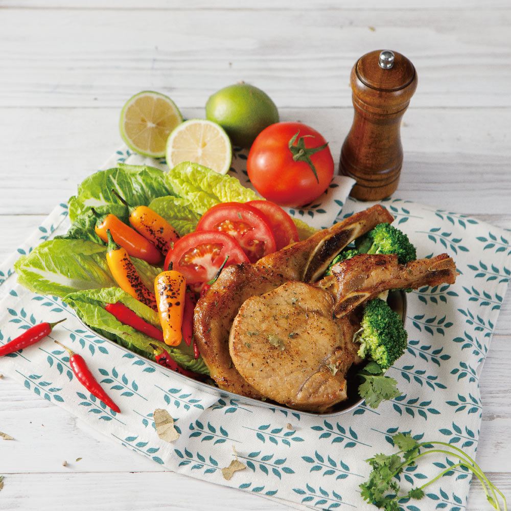 Seasoned Tomahawk Pork Chops, , large