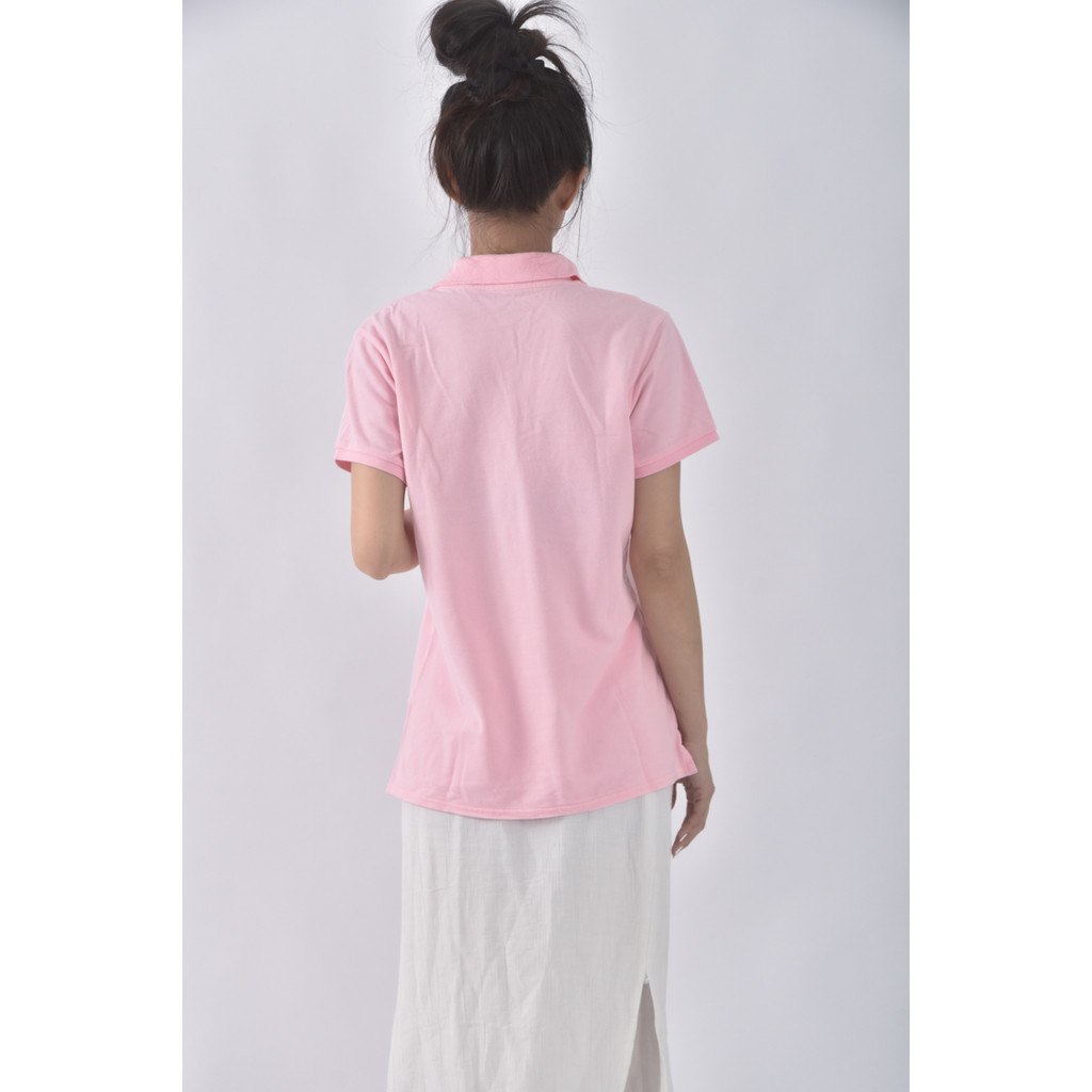 (L) lativ棉質純棉polo衫粉色短袖上衣二手衣, , large