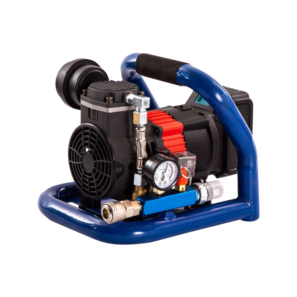 Mini portable air pump with 10 air tanks, 2 batteries, and 1 charger, , large