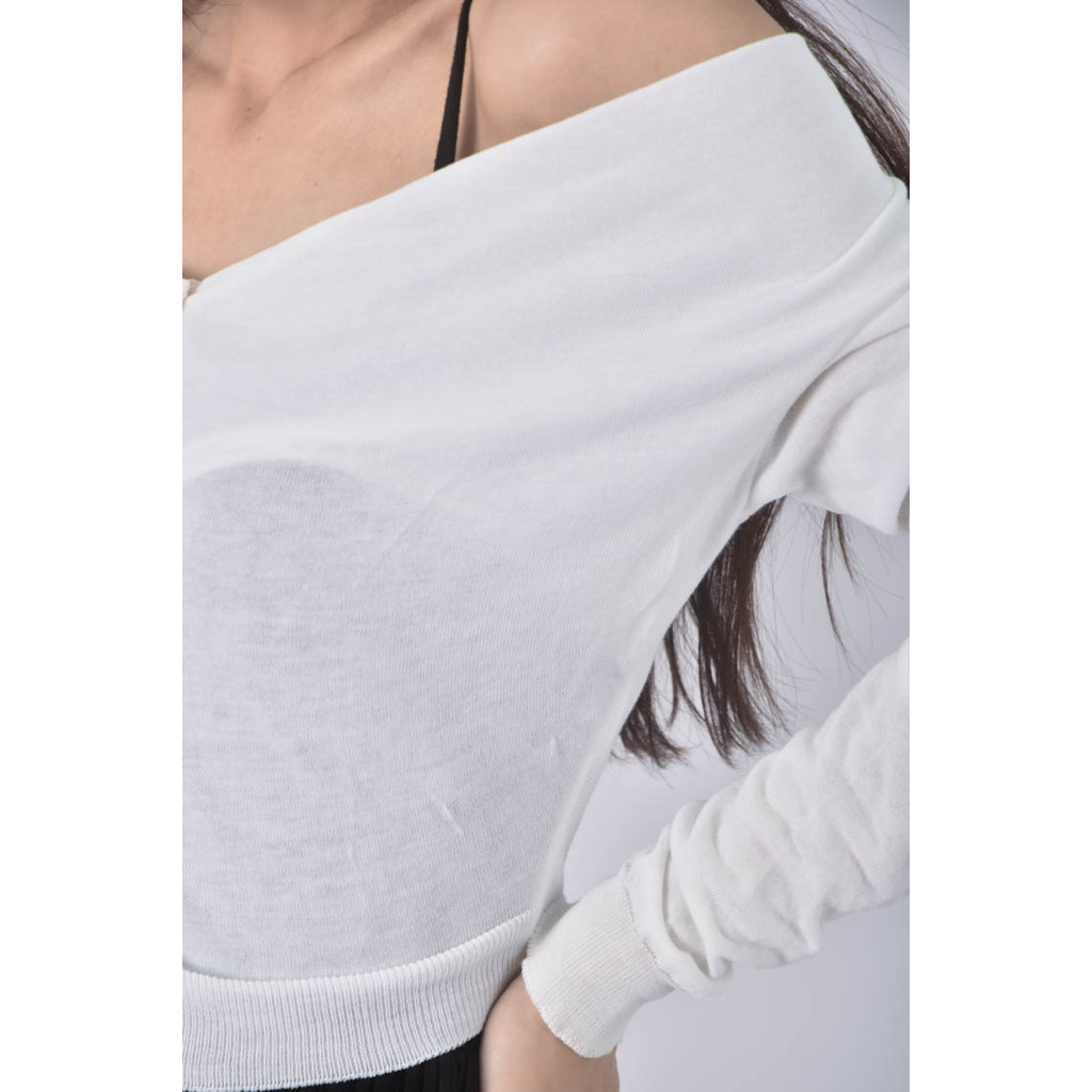 (M) 排扣白色外套二手衣, , large