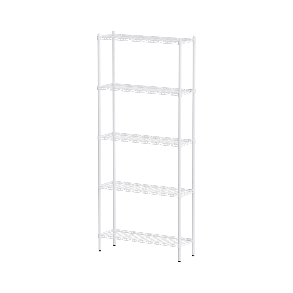 【Y HOUSE】90x30x210cm Lightweight Five-layer Iron Rack Iron Rack Shelf-Painted White