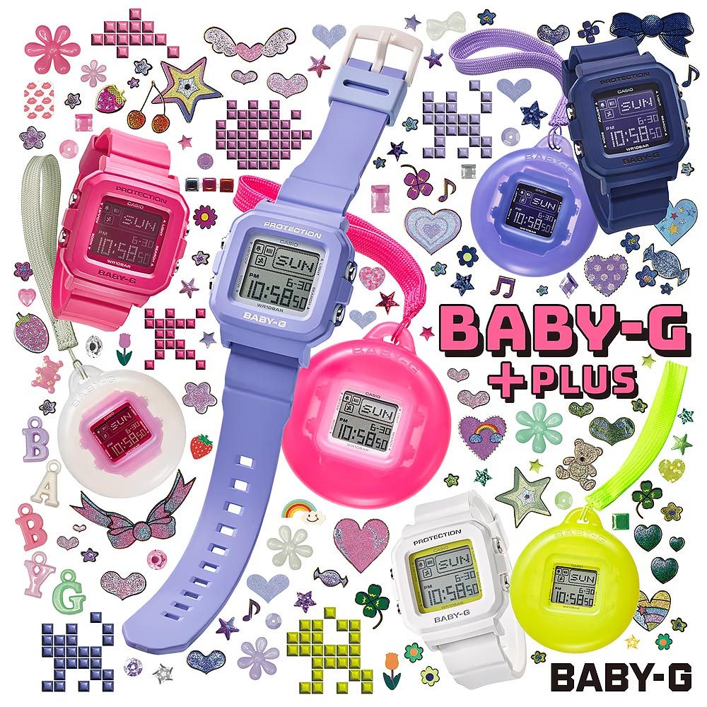 CASIO 卡西歐 BABY-G 30週年 手錶和錶殼吊飾套組  女錶 BGD-10K-2【加贈庫洛米保護套】, , large