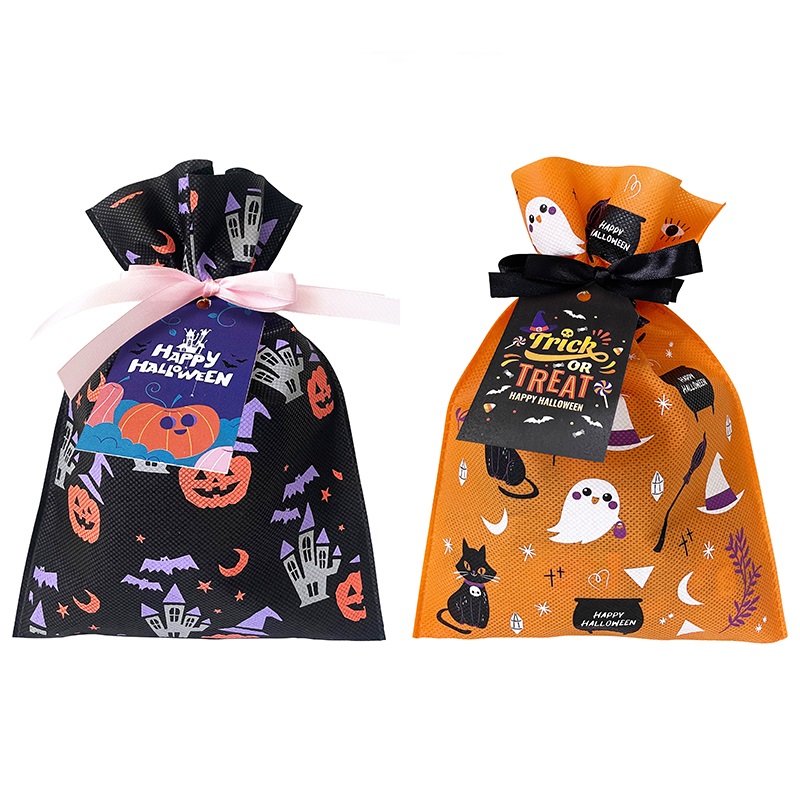 Halloween candy drawstring pockets, , large