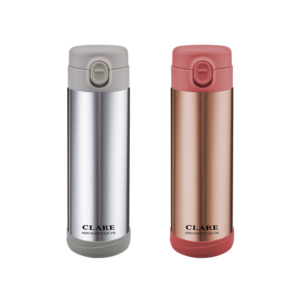 CLARE 可蕾爾 316不鏽鋼陶瓷彈跳保溫杯一鍵式彈蓋保溫杯 不鏽鋼350cc-Leidea樂德兒, , large
