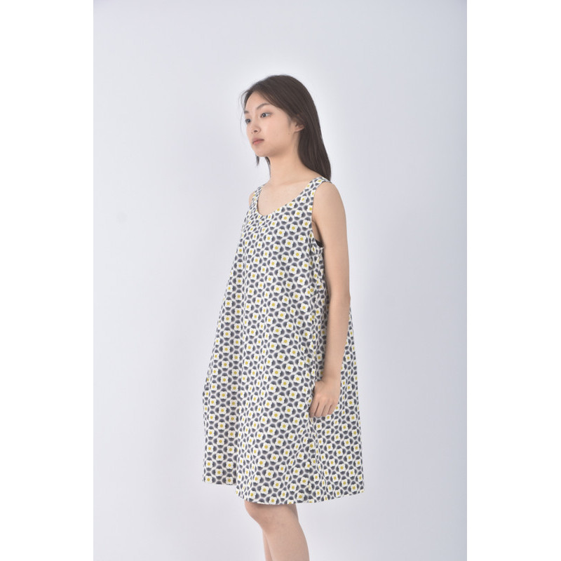 (S) orla kiely質感無袖花紋藍色洋裝二手衣, , large