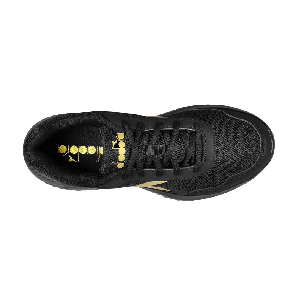 DIADORA迪亞多那 義大利進口 輕量運動慢跑鞋 女運動鞋 女鞋 EASY RUN 透氣 柔軟 輕盈 緩震 彈性 黑金, , large