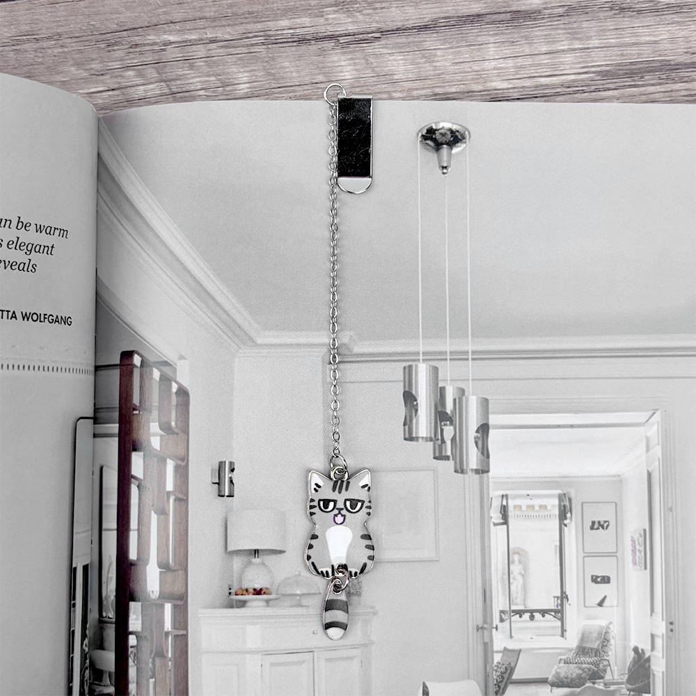 Cat Pendant Chain Bookmark, , large