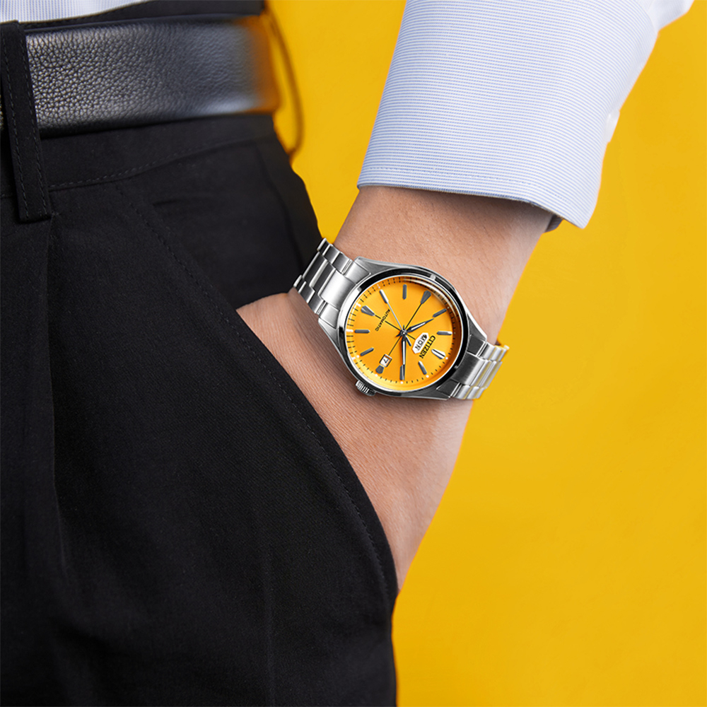 CITIZEN 星辰 朝日C7機械錶-黃 NH8391-51Z, , large