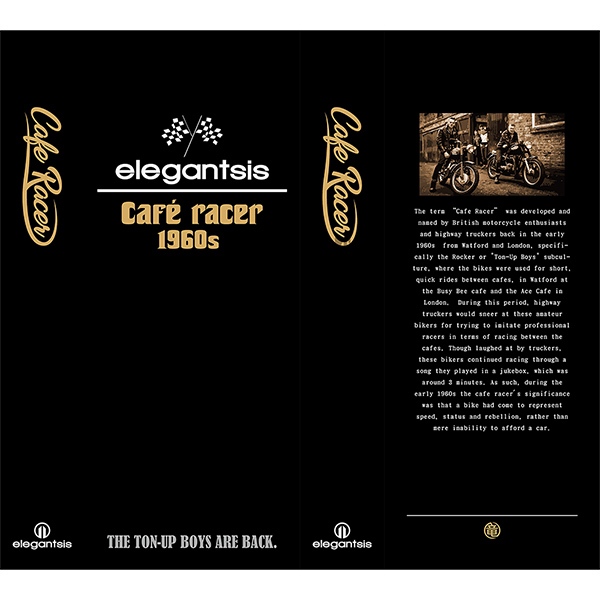 elegantsis x CafeRacer 經典復古機械錶-銀x黑/44mm ELJR65AS-C1NW1L, , large