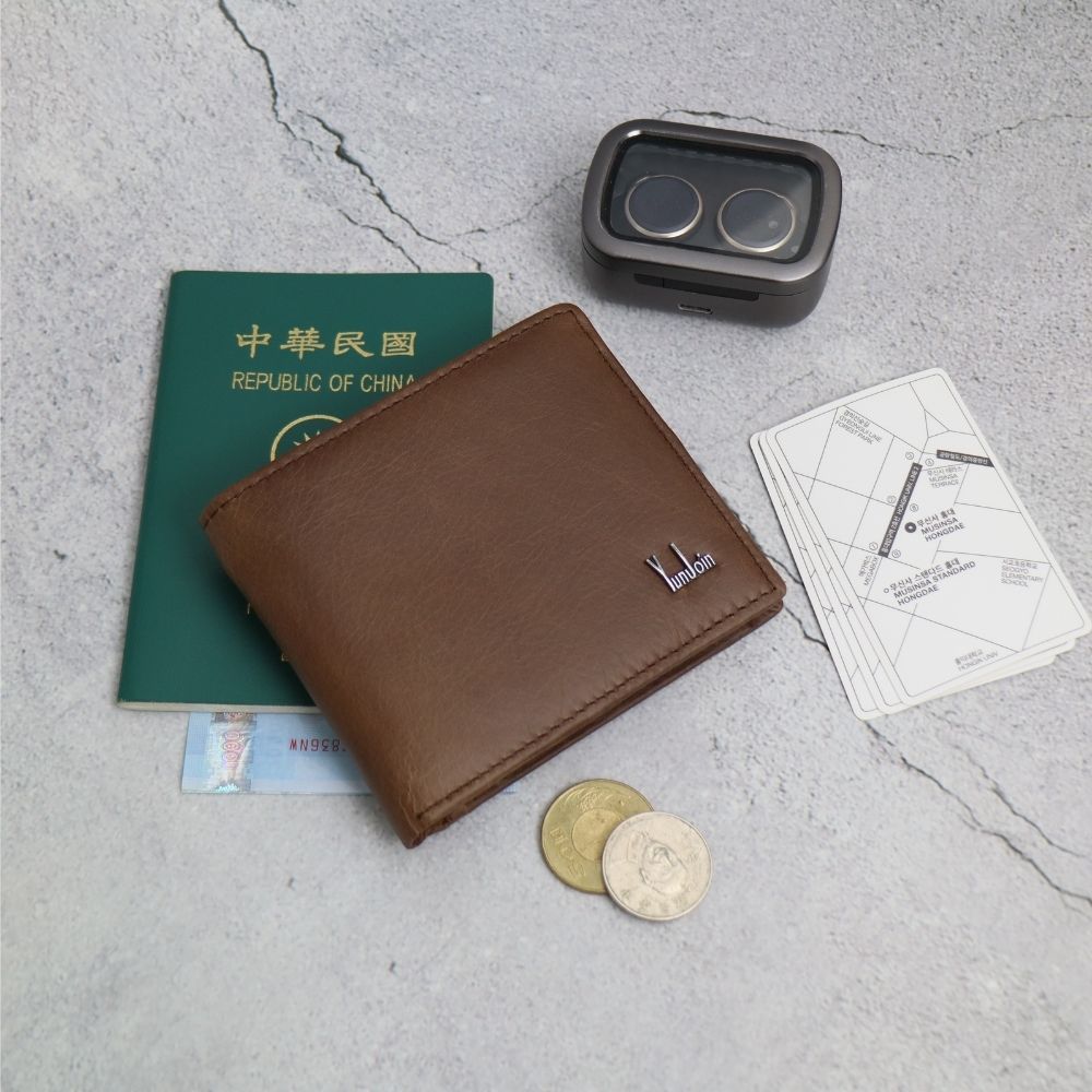 【YUNJOIN】Eterna 真皮短夾-咖啡色 多卡位 零錢 收納皮夾 中性皮夾, , large