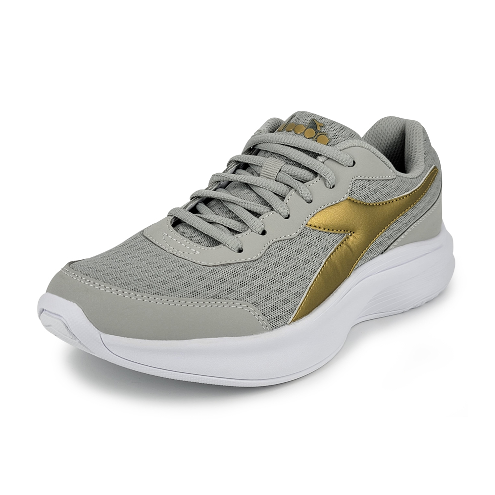 DIADORA迪亞多那 義大利進口 超輕量慢跑鞋 女運動鞋 女鞋 休閒鞋 簡約 時尚 金色 透氣 彈性 吸震 止滑 灰金, , large