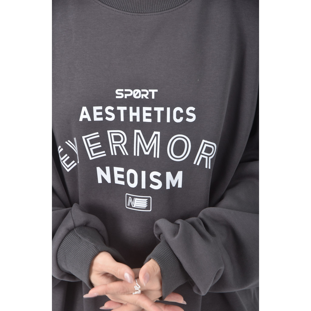 (2XL) 質感棉質圓領綠色長袖上衣二手衣, , large