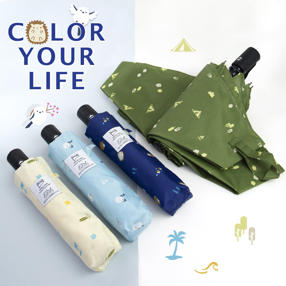 Tri-Fold Compact Automatic UV Protection Umbrella, , large