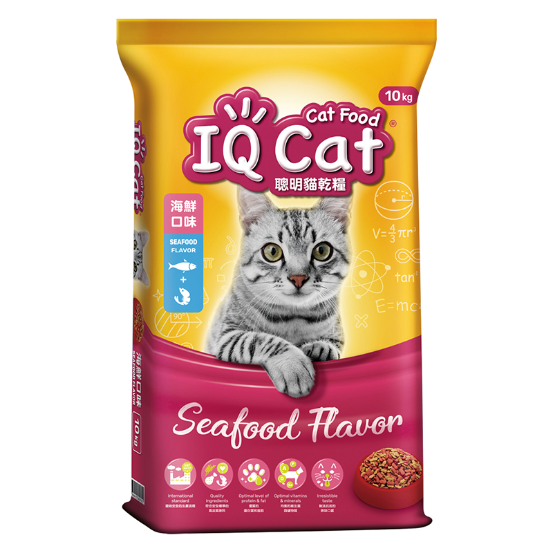 【IQ Cat 聰明貓】乾貓糧10kg-海鮮口味, , large