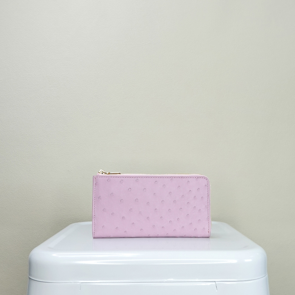 【M2nd】 Ostrich Slim Zip Wallet, , large