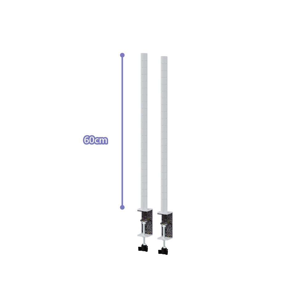  【Y HOUSE】 Tabletop Storage Rack (2 pieces/set) - White Clamp + White Painted 60cm Iron Pipe, , large