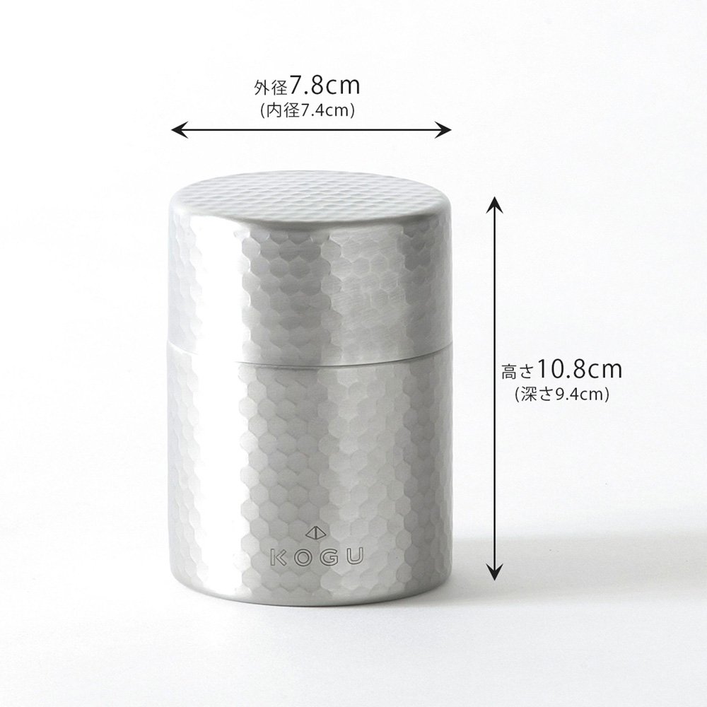 【下村企販】日本製304不鏽鋼錘目紋茶葉罐(KOGU珈琲考具系列), , large