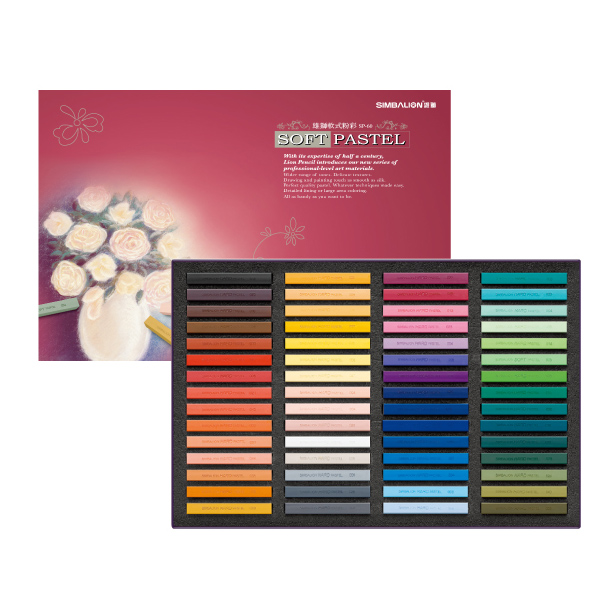 【SIMBALION 雄獅文具】軟式粉彩60色組 / 盒 SP-60