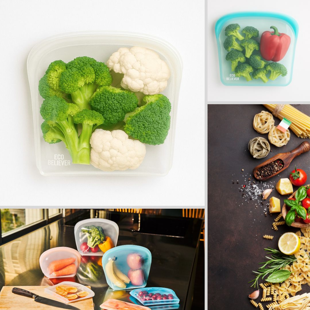 [JC ECO BELIEVER] 2000ml 水晶白矽膠食物袋 大開口存取方便 台灣食藥署合格 矽膠袋 食物袋 保鮮袋 密封袋 矽膠密封袋 Eco Believer, , large