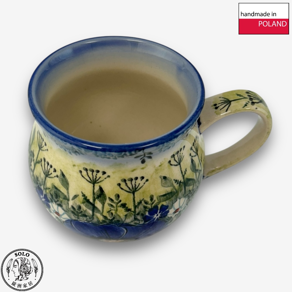 【SOLO Vintage】Cerraf Polish Pottery 350ml Mug Traces of Fragrance in the Blue Fields Series Made in Poland, , large