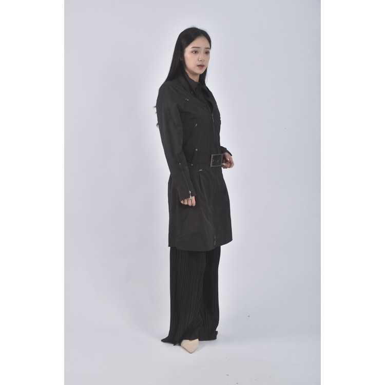(S) tiffany棉質長板灰色綁帶外套二手衣, , large