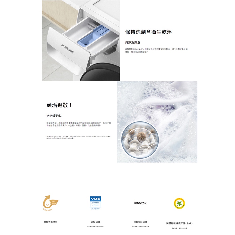 SAMSUNG Steam Wash & Dry Front-Load Washer WD12T504DBN, , large