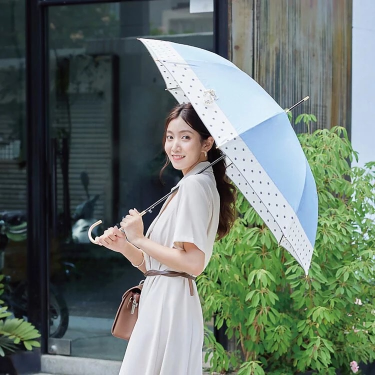 【周周生活】雨傘 現貨 直傘 陽傘 遮陽傘 法式拼色金柄彎頭直傘 日本傘 晴雨傘 輕量雨傘 防潑水 抗uv傘 快速出貨, , large