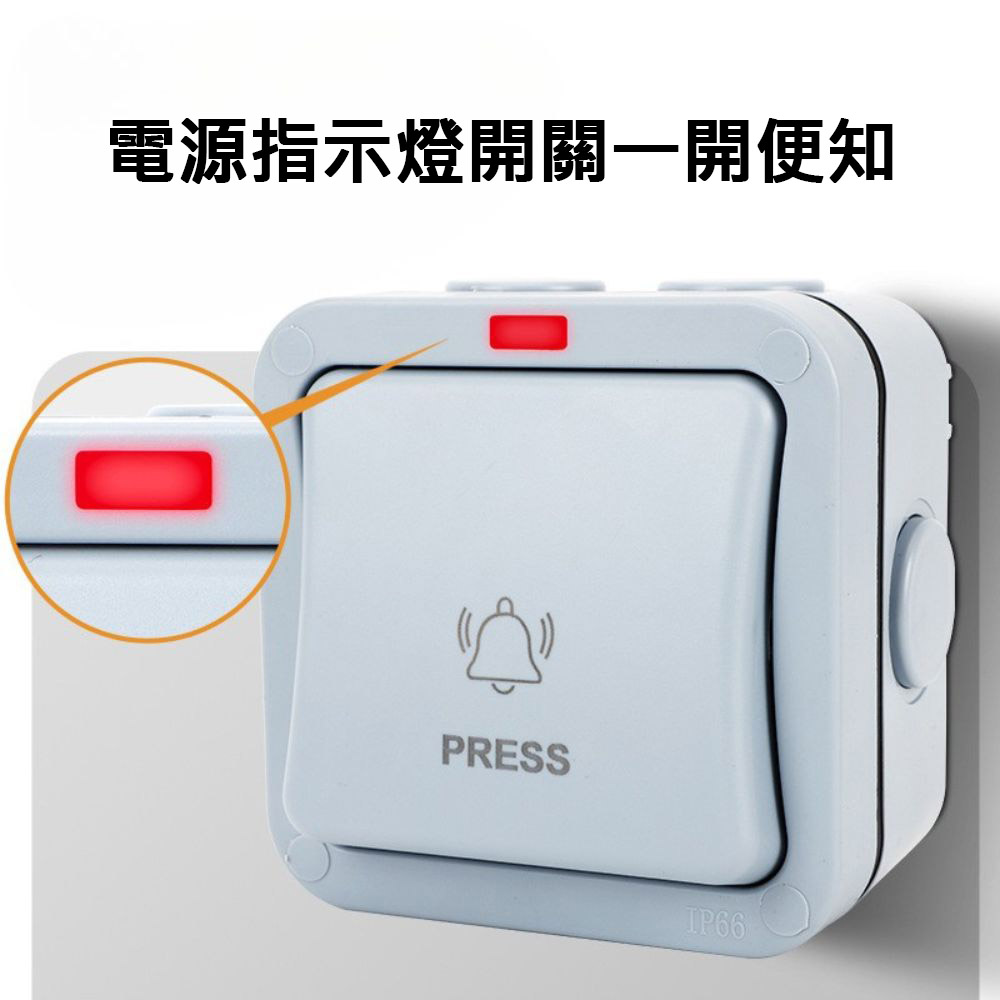 Waterproof switch, dual control, narrow design, , large