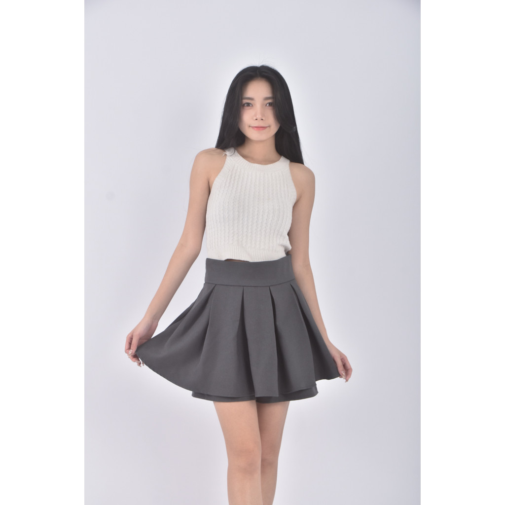 (M) ingni質感百褶灰色短裙二手衣, , large