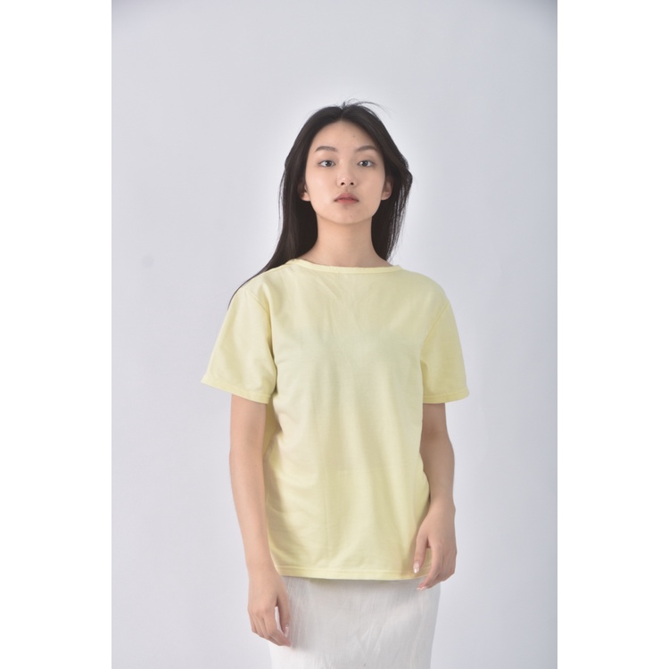 (M) 質感黃色短袖上衣二手衣, , large