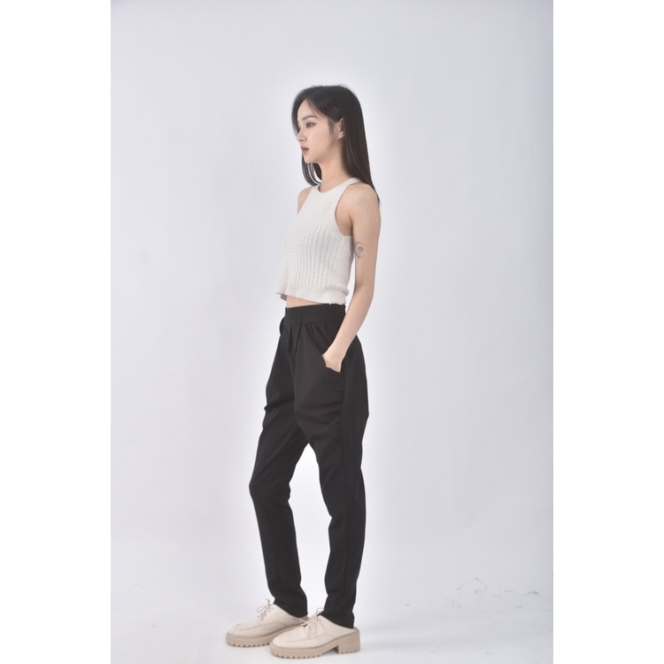 (S) xin siqian修身黑色長褲二手衣, , large