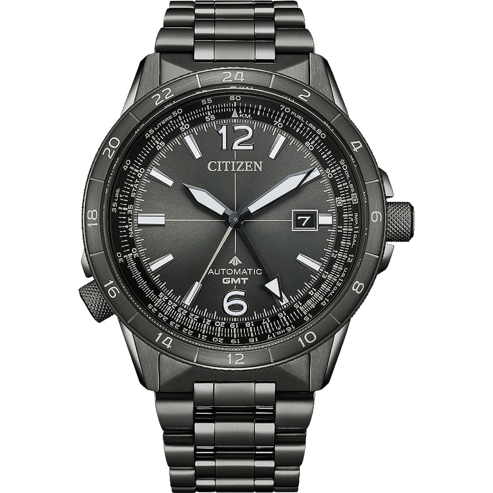 CITIZEN 星辰 PROMASTER 限量飛行錶 GMT 兩地時間抗磁機械錶 NB6045-51H, , large