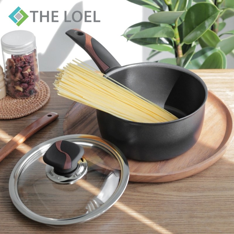 THE LOEL Premium Non-stick Cookware 18cm Pot & Glass Cover, , large