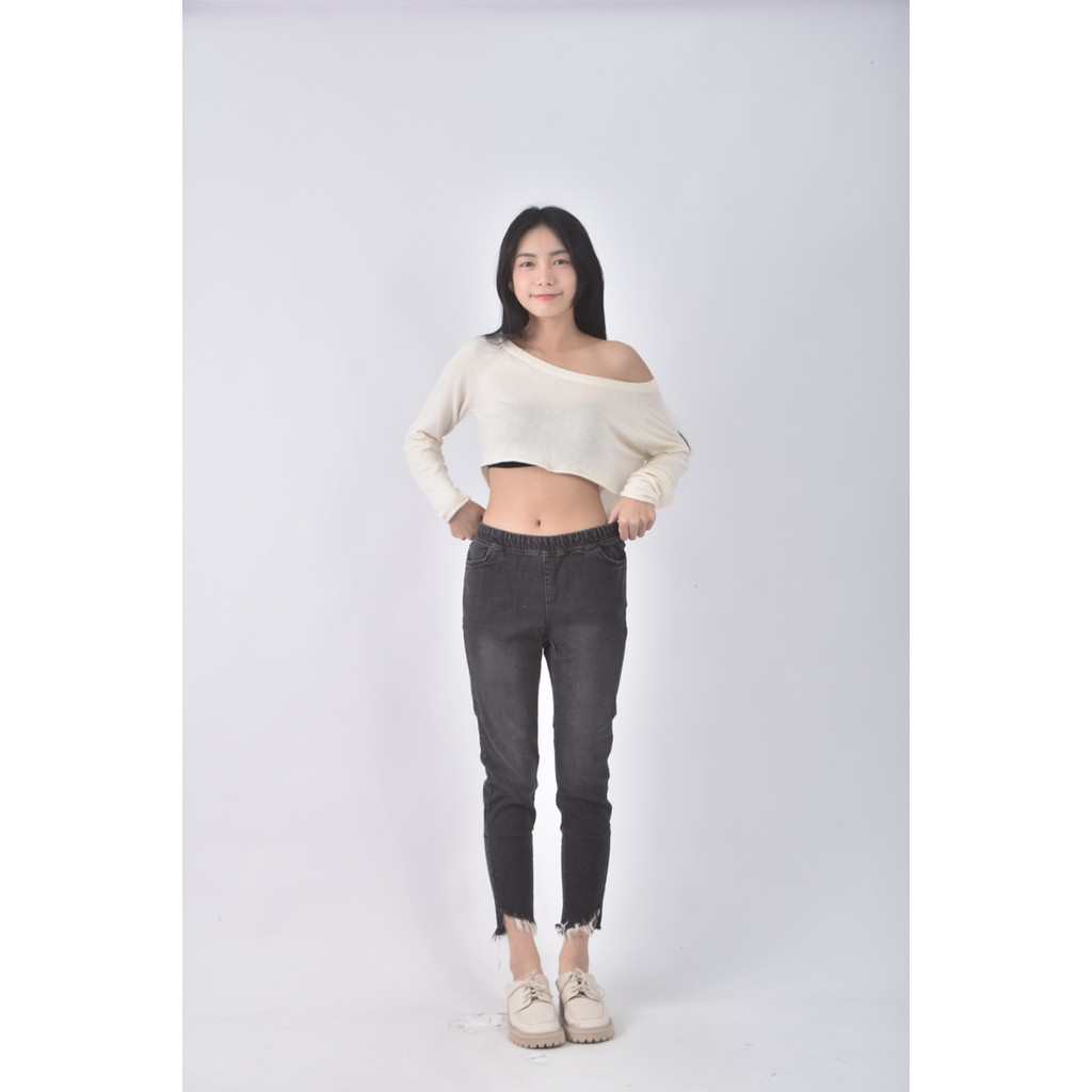 (2XL) 緊身黑色長褲二手衣, , large