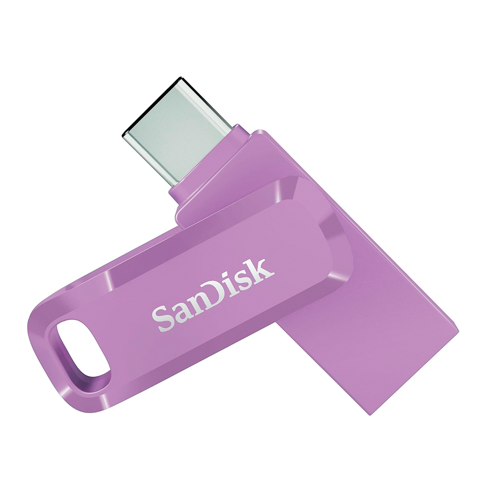 【SanDisk】Ultra GO 128G 薰衣草紫 TYPE-C USB 3.2 雙用 OTG 旋轉隨身碟 讀取速度 400MB/s, , large